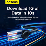 Baseus High Speed Cat 5 RJ-45 1000Mb/s Ethernet kabel 8m rund - sort