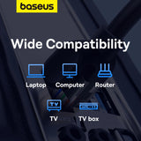 Baseus High Speed Cat 5 RJ-45 1000Mb/s Ethernet kabel 8m rund - sort