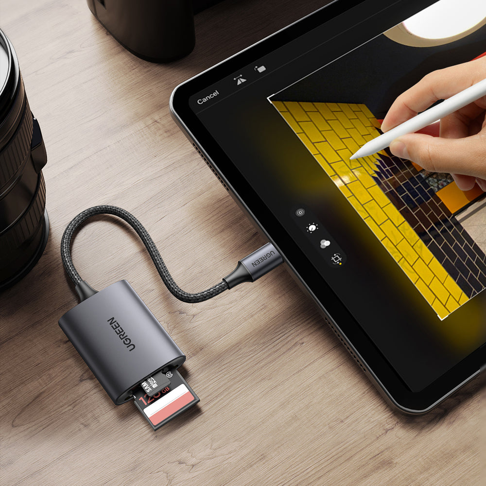 Ugreen CM401 USB C 5Gb/s SD/TF Card Reader - Grå