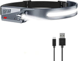 LED headlamp with IPX4 motion sensor USB-C 1200 mAh - black