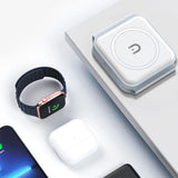 Dudao A11N 15W 3in1 induktiv oplader - hvid + USB-C / USB-C kabel