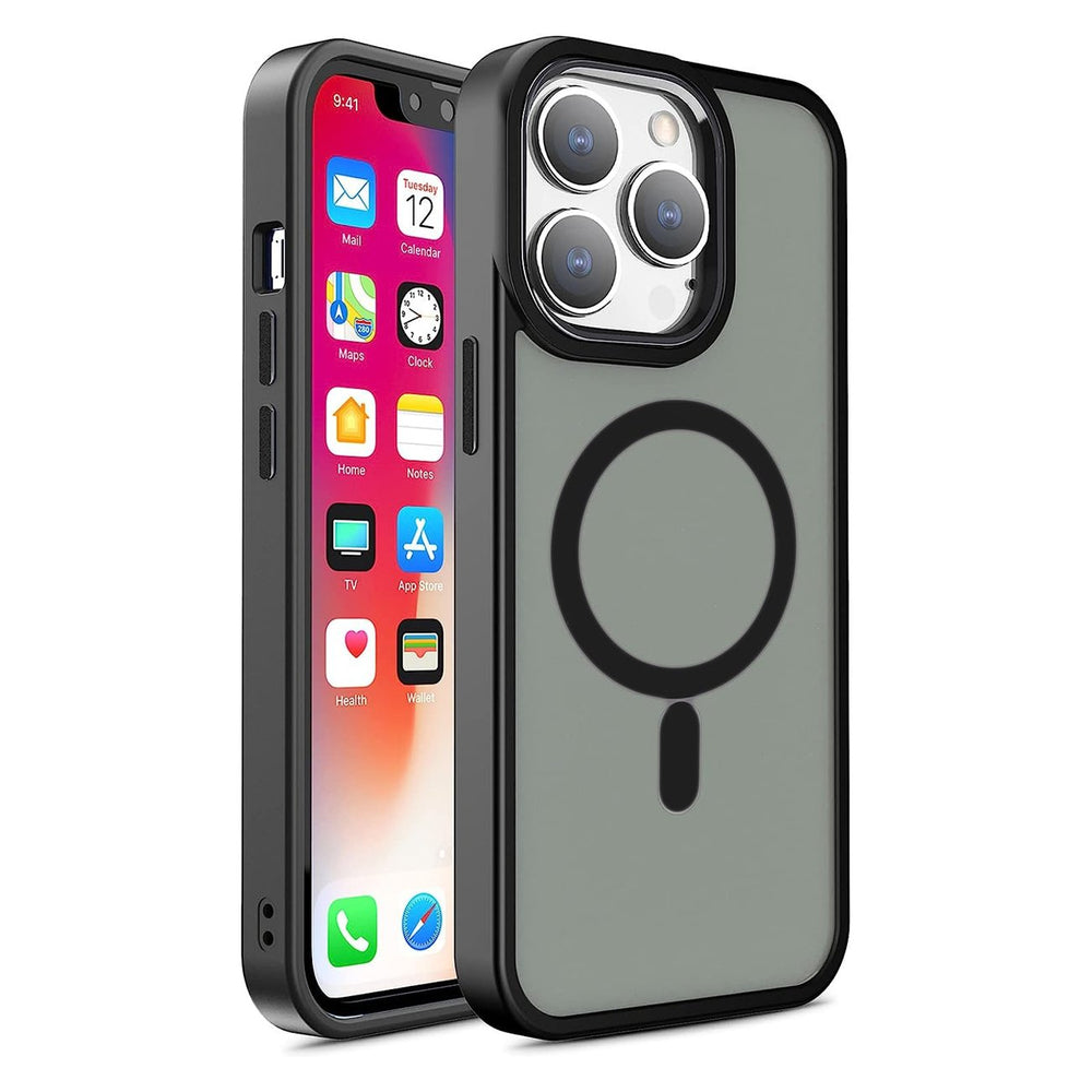 Magnetisk farve Matte Case til iPhone 15 Pro Max - sort