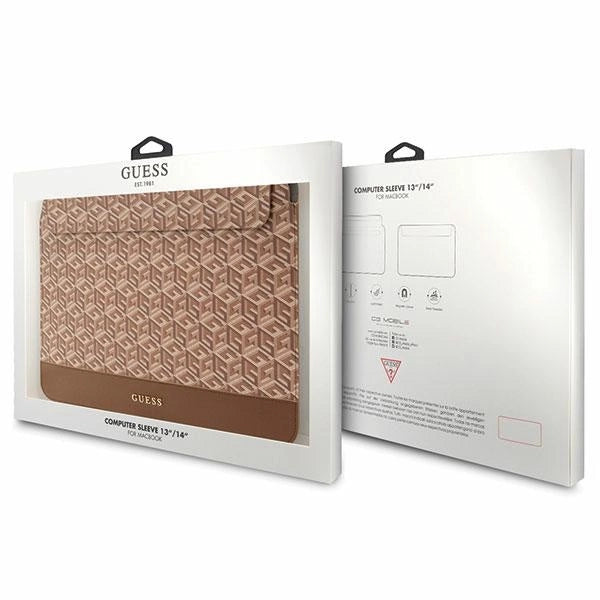 Guess GCube Stripes case for a 14" laptop - brown