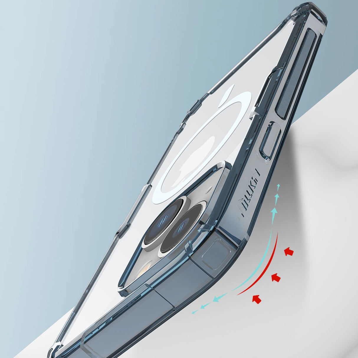 Nillkin Nature Pro pansret kuffert med MagSafe til iPhone 15 Plus - blå