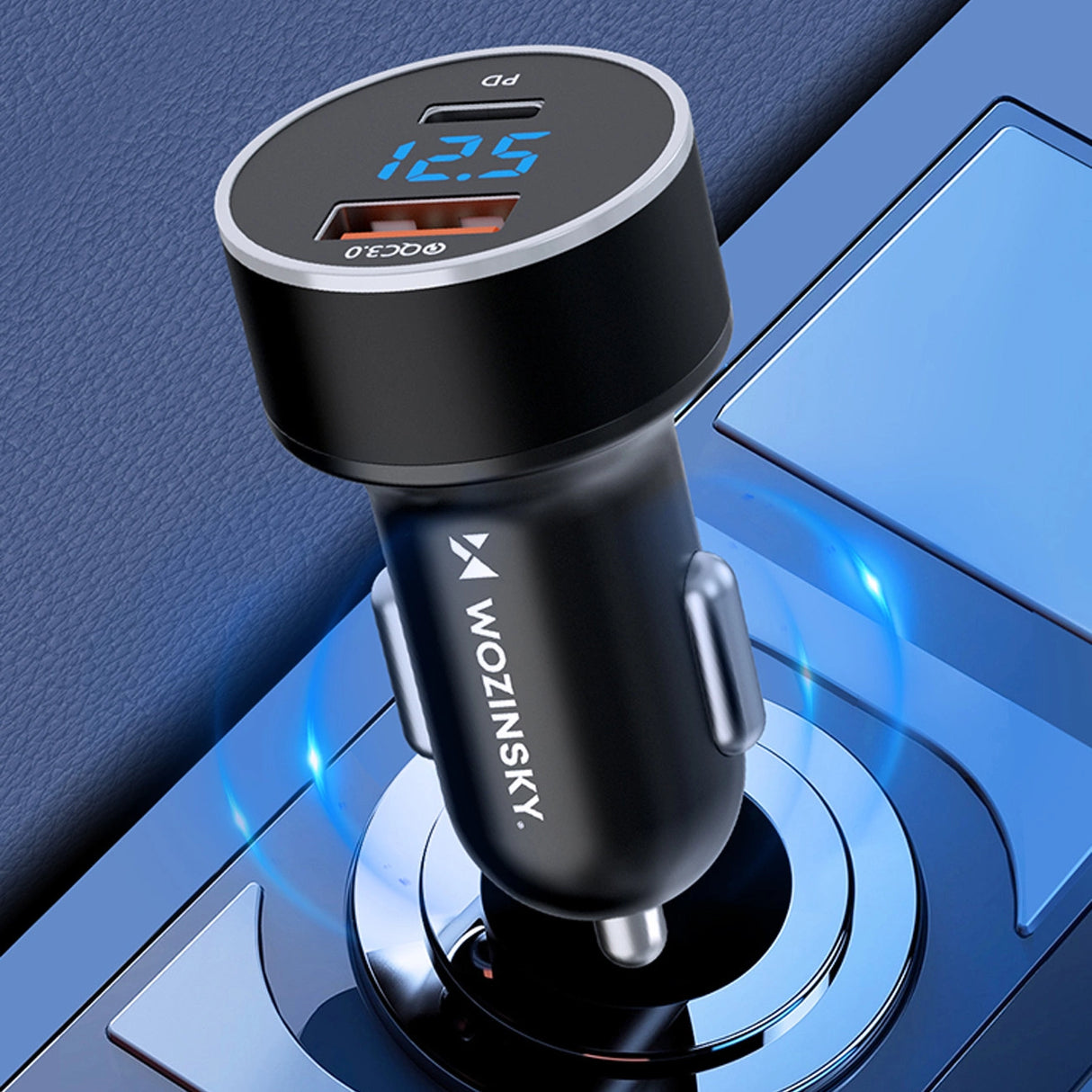 Wozinsky WDCCAC USB-C USB-A 36W biloplader - sort