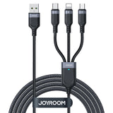 Joyroom Multi-Use Series S-A18 3in1 USB-A - Lightning / USB-C / micro USB-kabel 0,3m - sort