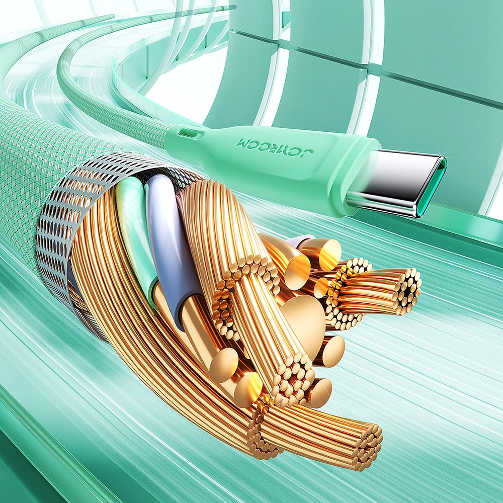 Joyroom Multi-Color Series S-A34 USB-A / USB-C kabel 100W 1m - grøn