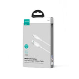 Joyroom Multi-Color Series S-A34 USB-A / USB-C 100W Kabel 1m - Hvid