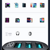 Joyroom JR-CCD03 3.4A biloplader med 3x USB-A display - sort