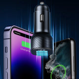 Joyroom JR-CCD03 3.4A biloplader med 3x USB-A display - sort