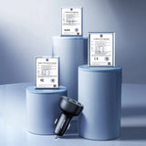 Joyroom JR-CCD03 3.4A biloplader med 3x USB-A display - sort