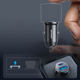 Joyroom JR-CCN05 30W USB-A USB-C mini bil oplader - sort