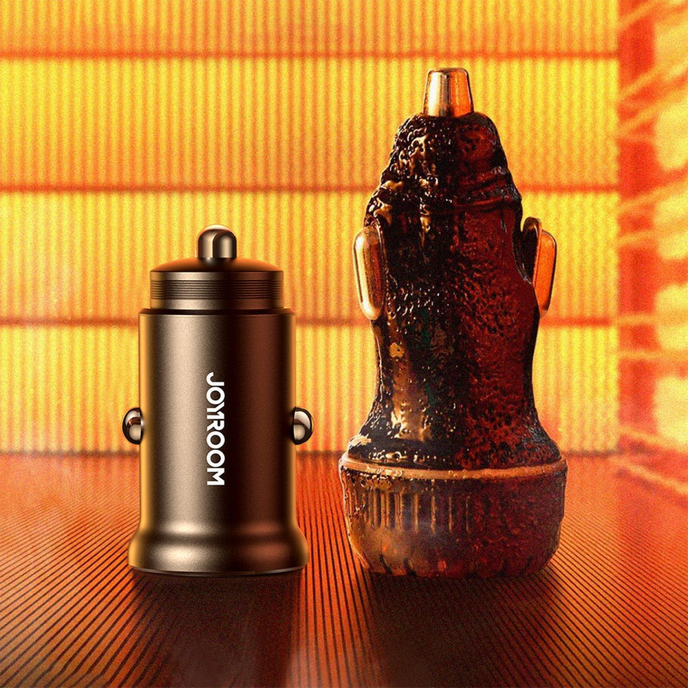 Joyroom JR-CCN05 30W USB-A USB-C mini bil oplader - sort