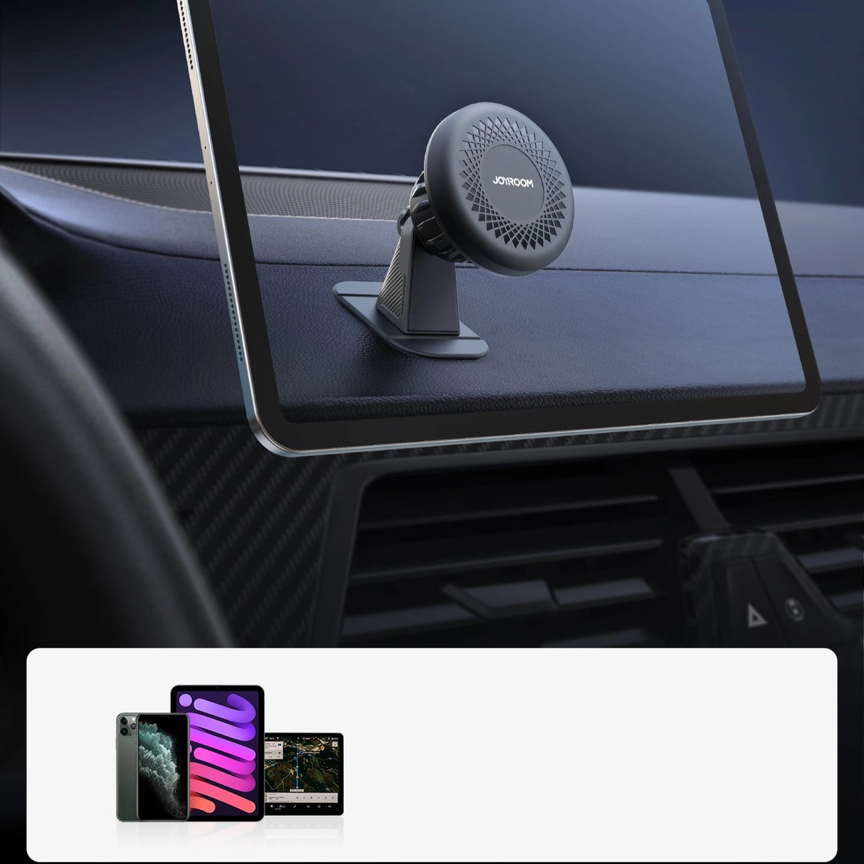 Joyroom JR-ZS356 magnetisk telefonholder i cockpit - mørkegrå