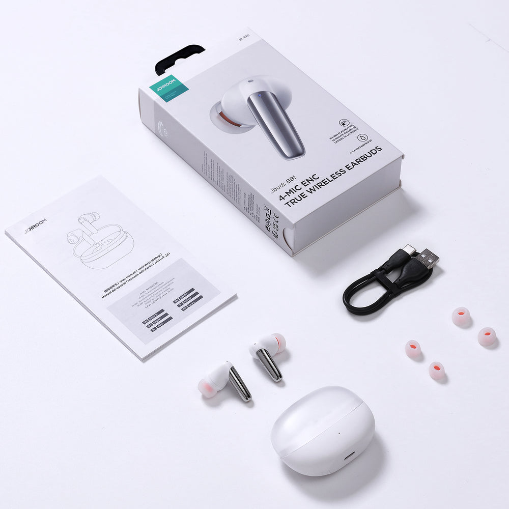 Joyroom Jbuds Series JR-BB1 TWS trådløse in-ear hovedtelefoner - hvid