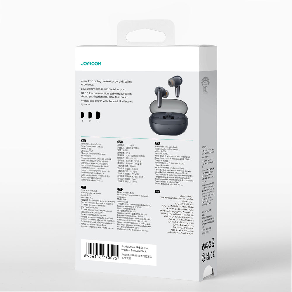 Joyroom Jbuds serie JR-BB1 TWS trådløse hovedtelefoner - sort
