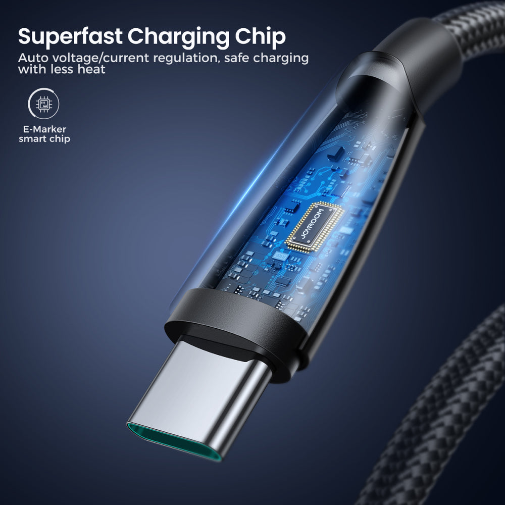 Joyroom Pioneer serie SA31-AC6 USB-A / USB-C kabel 100W 1,2m - sort