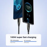 Joyroom Pioneer serie SA31-AC6 USB-A / USB-C kabel 100W 1,2m - sort