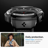 Spigen Rugged Armor Pro Case med rem til Samsung Galaxy Watch 6 Classic (47 mm) - sort