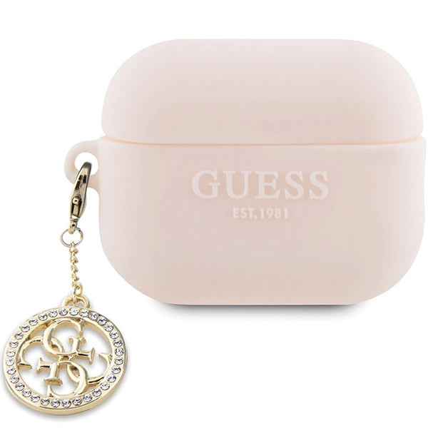 Guess GUAP23DSLGHDP AirPods Pro 2 cover pink/pink 3D Gummi 4G Diamond Charm