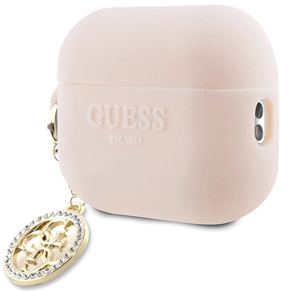 Guess GUAP23DSLGHDP AirPods Pro 2 cover pink/pink 3D Gummi 4G Diamond Charm