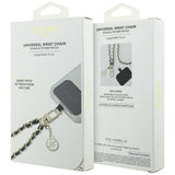 Guess GUOUCHSAMC4K Universal Hand Strap Case - Black Saffiano Chain 4G Charm