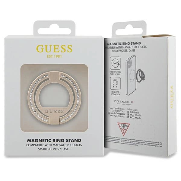 Guess MagSafe Ring stand GUMRSALDGD guld/guld Rhinestone