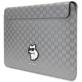 Karl Lagerfeld Saffiano Monogram Choupette case for a 14" laptop - silver