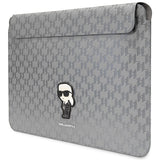 Karl Lagerfeld Saffiano Monogram Ikonik case for a 14" laptop - silver