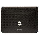 Karl Lagerfeld Saffiano Monogram Ikonik case for a 16" laptop - black