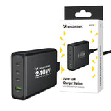 GaN Wozinsky WGCSB 240W USB-A / 3 x USB-C Wall Charger - sort