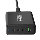 GaN Wozinsky WGCSB 240W USB-A / 3 x USB-C Wall Charger - sort