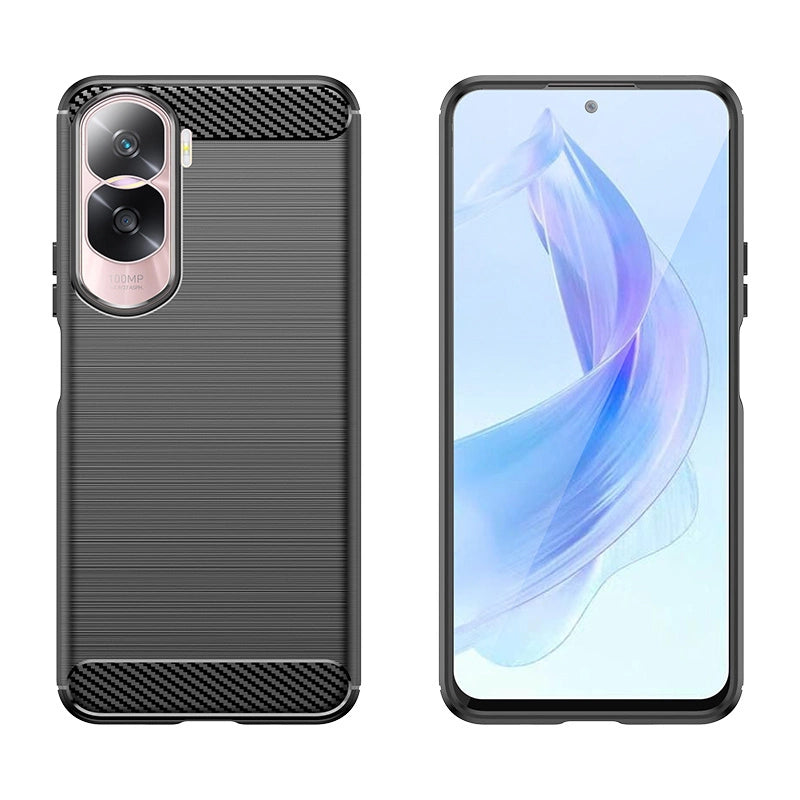 Carbon Case silikonhylster til Honor 90 Lite - sort