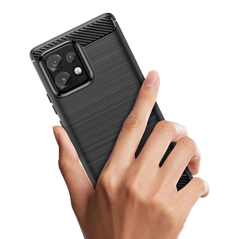 Carbon Case silikonhylster til Motorola Edge 40 Pro - sort