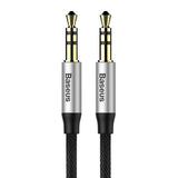 Base Yusiven Audio Cable mini jack 3,5 mm AUX, 1m (Sort+Sølv)
