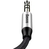 Base Yusiven Audio Cable mini jack 3,5 mm AUX, 1m (Sort+Sølv)