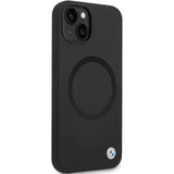 BMW BMHMP14SSILBK2 case for iPhone 14 - black Signature Liquid Silicone MagSafe