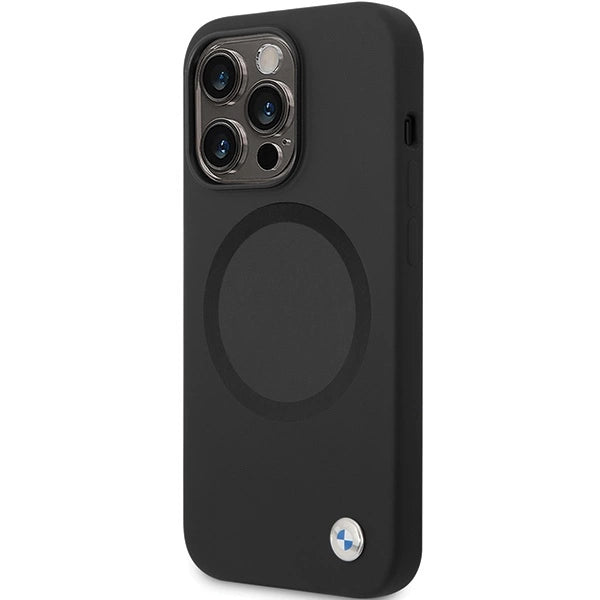 BMW BMHMP14XSILBK2 fodtøj til iPhone 14 Pro Max 6.7" - sort Signature Liquid Silicone MagSafe