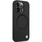 BMW BMHMP14XSILBK2 fodtøj til iPhone 14 Pro Max 6.7" - sort Signature Liquid Silicone MagSafe