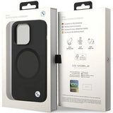 BMW BMHMP14XSILBK2 fodtøj til iPhone 14 Pro Max 6.7" - sort Signature Liquid Silicone MagSafe