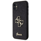 Guess GUHCN61HG4SGK case for iPhone 11 / Xr - black Glitter Script Big 4G