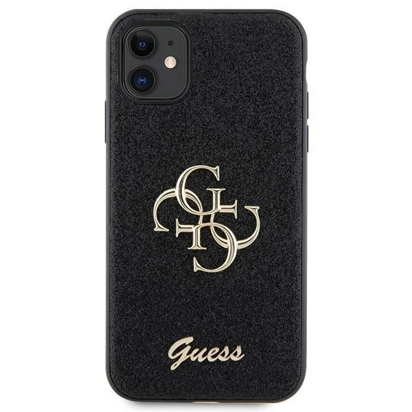 Guess GUHCN61HG4SGK case for iPhone 11 / Xr - black Glitter Script Big 4G