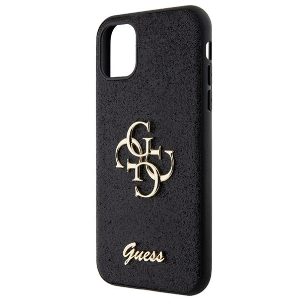 Guess GUHCN61HG4SGK case for iPhone 11 / Xr - black Glitter Script Big 4G