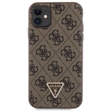 Guess GUHCN61P4TDSCPW Case for iPhone 11 / Xr - Brown Crossbody 4G Metal Logo