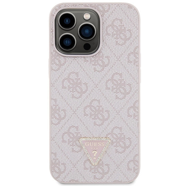 Guess GUHCP13LP4TDSCPP case for iPhone 13 Pro / 13 - pink Crossbody 4G Metal Logo