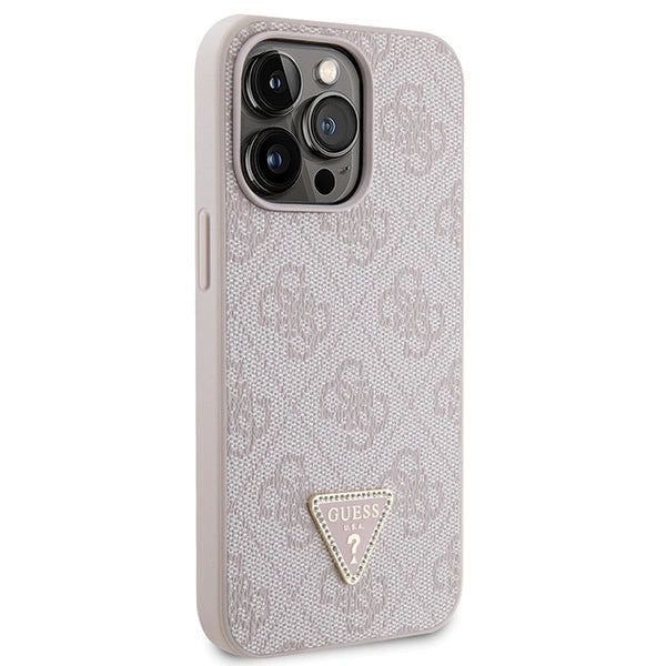 Guess GUHCP13LP4TDSCPP case for iPhone 13 Pro / 13 - pink Crossbody 4G Metal Logo