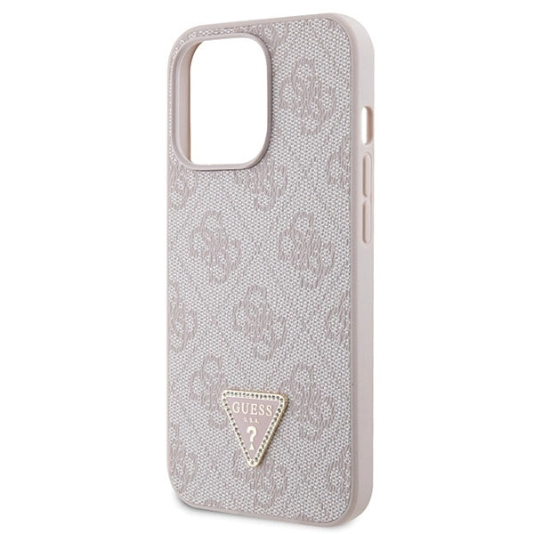 Guess GUHCP13LP4TDSCPP case for iPhone 13 Pro / 13 - pink Crossbody 4G Metal Logo
