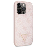 Guess GUHCP14LP4TDSCPP case for iPhone 14 Pro - pink Crossbody 4G Metal Logo