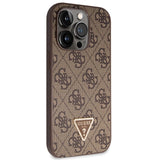 Guess GUHCP14LP4TDSCPW case for iPhone 14 Pro - brown Crossbody 4G Metal Logo