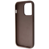 Guess GUHCP14LP4TDSCPW case for iPhone 14 Pro - brown Crossbody 4G Metal Logo